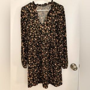 Zara Long Sleeve Floral Knit Dress - size small